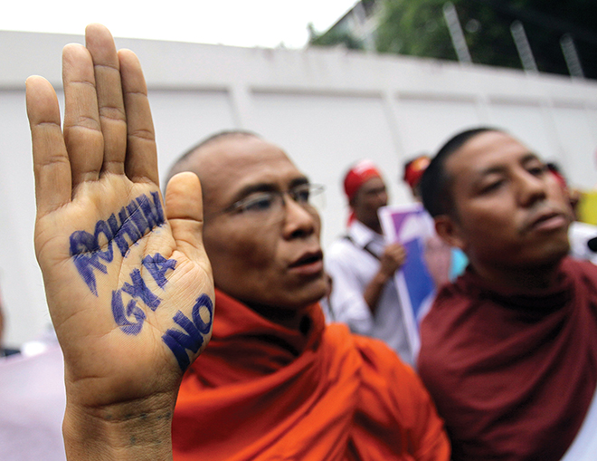 Rohingya No - Buddhistische Mönche Burma